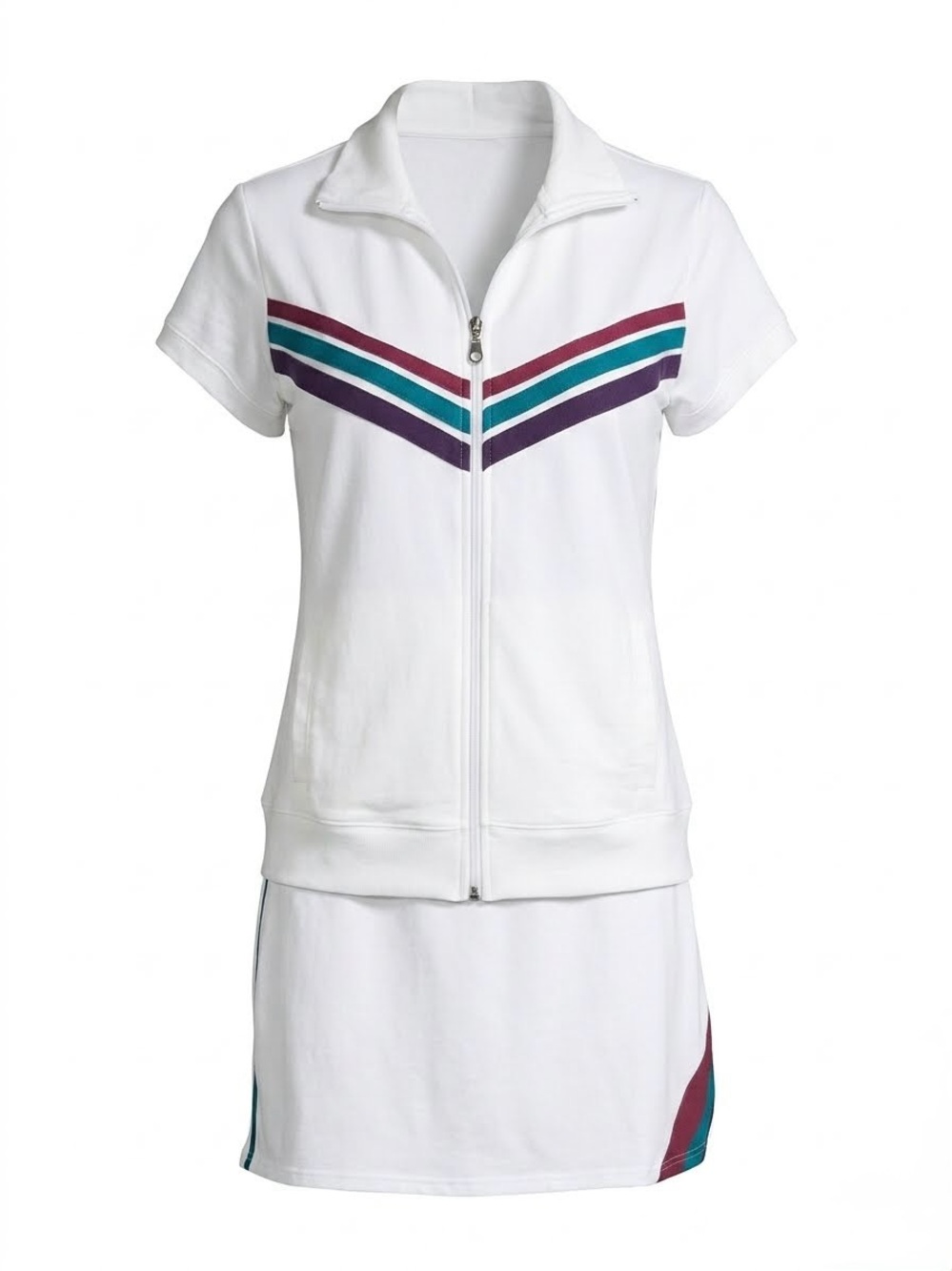 L.A. Blues Active Vintage Y2K 2-Piece Skort & Full Zip Track Jacket Set Large